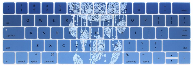 Til macbook pro touch bar 13 15 a1706 a1989 a1707 us version silikone tastatur cover skin med flot print touchbar 13.3 15.4: 7
