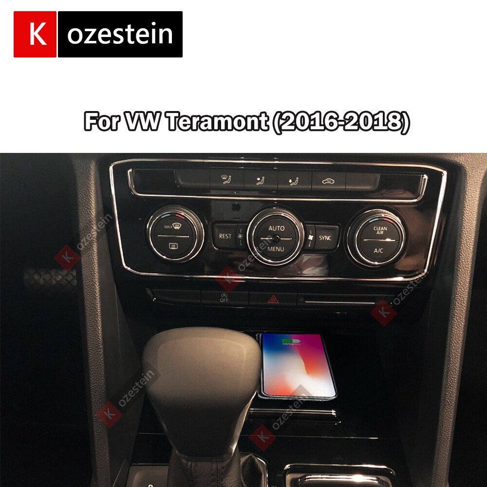 QI Wireless Charger Quick Cellphone Charging Pad For VW Taramount T-Roc Phideon Iphone Samsung Huawei VIVO Oppo Oneplus Xiaomi