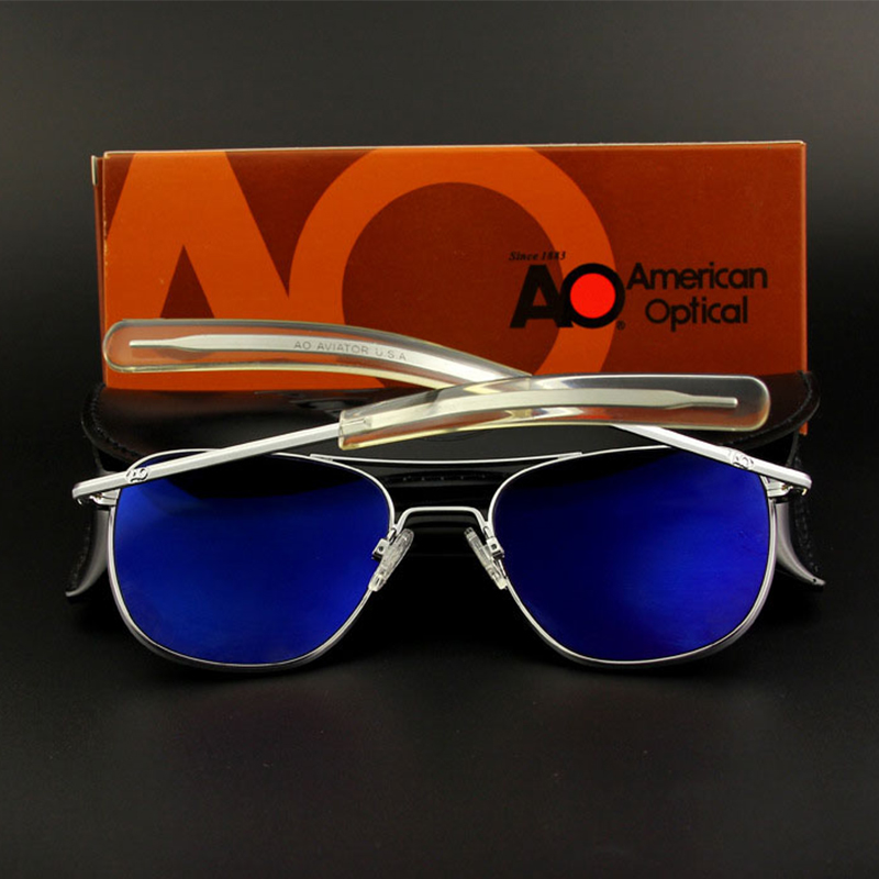Pilot AO Sunglasses Men Brand AGX Tempered Glass Lens Sun Glasses Male