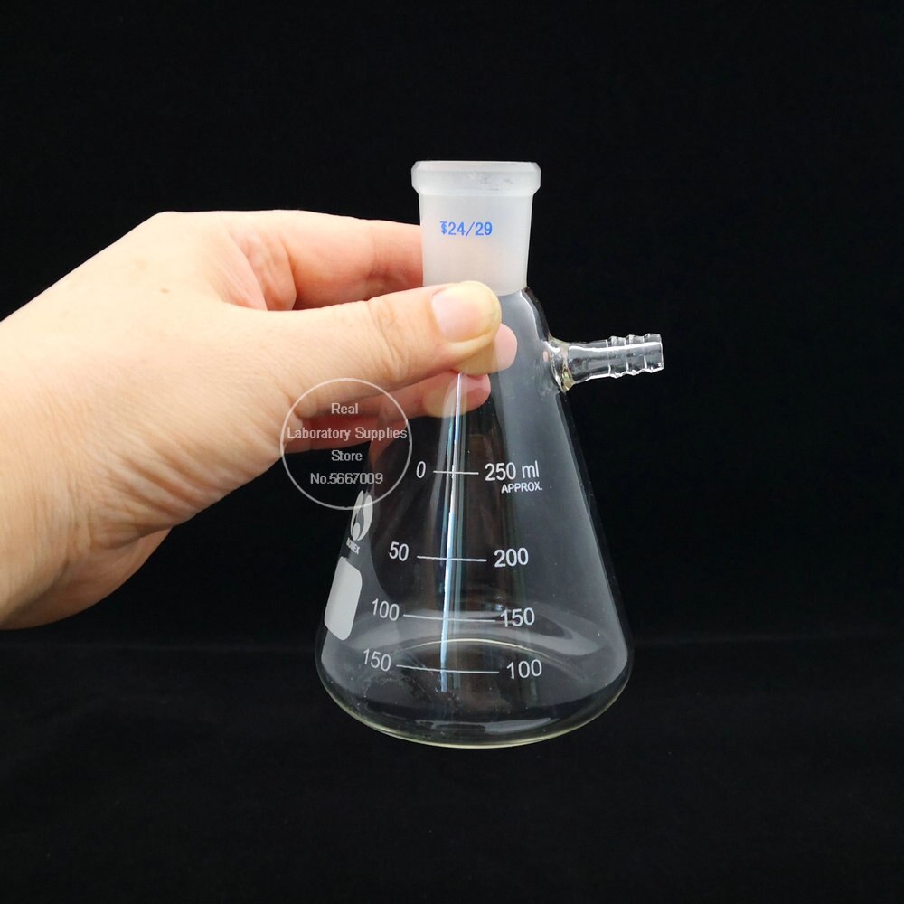 1 Uds. Frasco de filtración de boca de molienda al vacío de vidrio de 25ml a 2000ml, frasco de filtro de succión, botella de filtro de laboratorio
