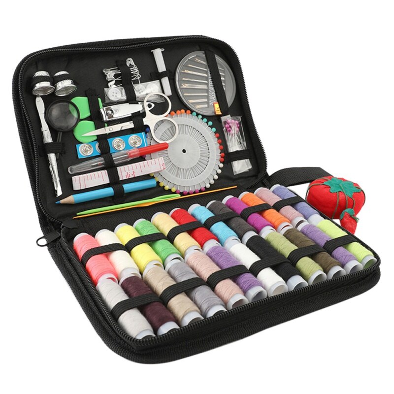 132pcs/Set Portable Sewing Box Kitting Needles Kits Tools Quilting Thread Stitching Embroidery Craft Sewing Home Travel Organize