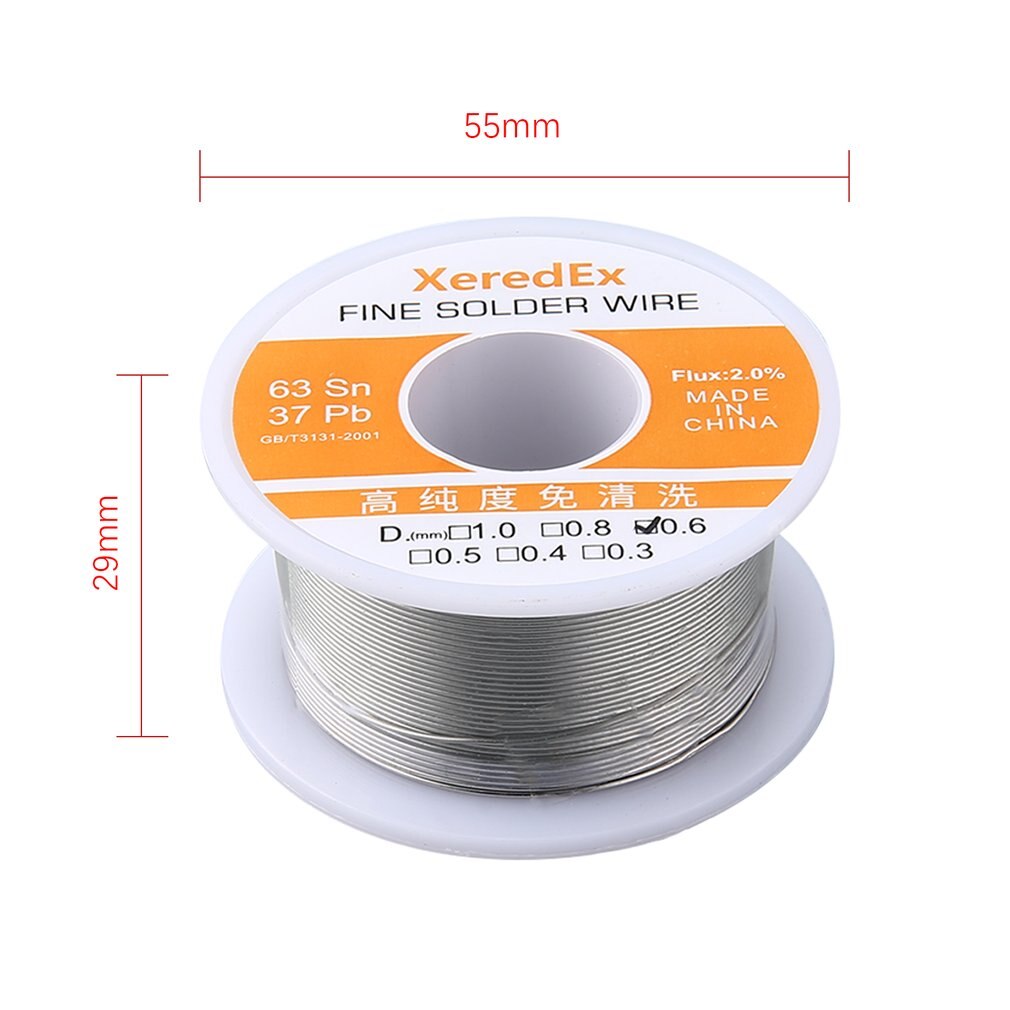 Soldeer Lassen Solderen 0.6Mm 2% Flux Tin Lood Rosin Roll Core Zilver Reparatie Tool Reel Melt Kit 63% sn