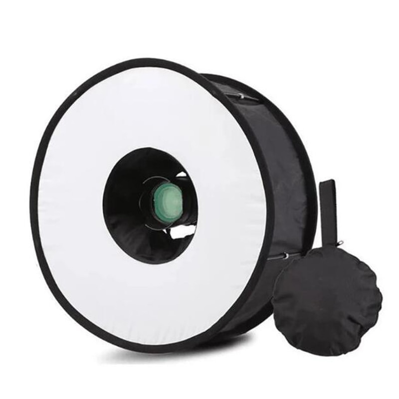 Ring Softbox SpeedLite Softbox Flash Light Stand 45cm Foldable Diffuser Ring Speedlight Soft Box for Canon Nikon Speedlight