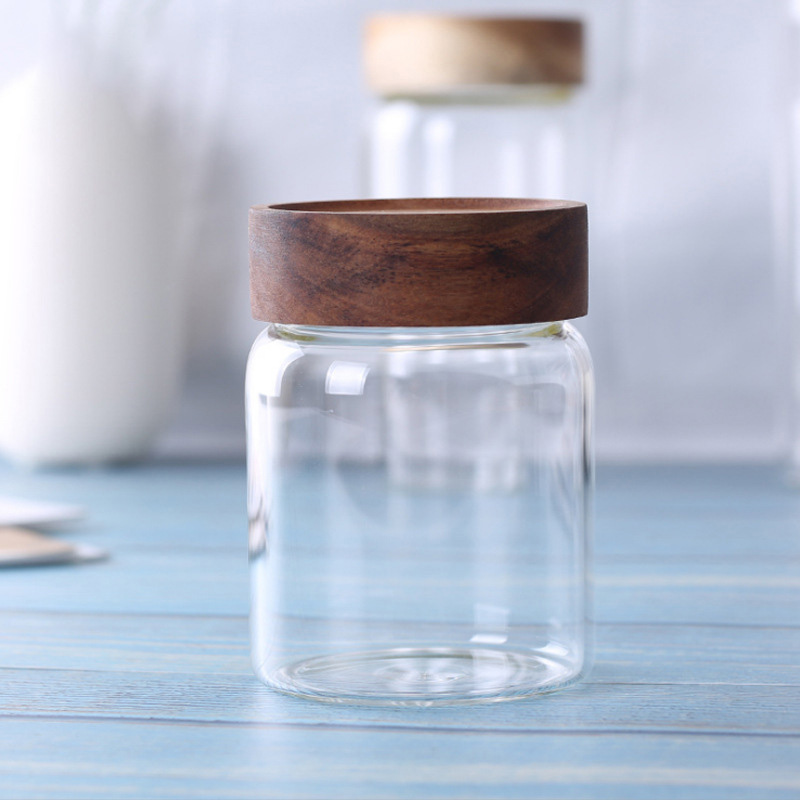 Køkken krukker slik glas krukke med låg sukker skål opbevaring krukker til krydderier glas beholdere til mad kaffe / te / konditor glas