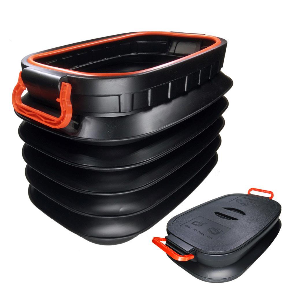HiMISS 37L Car Styling Folding Tidying Bucket Storage Box Collapsible Rear Auto Trunk Organizer
