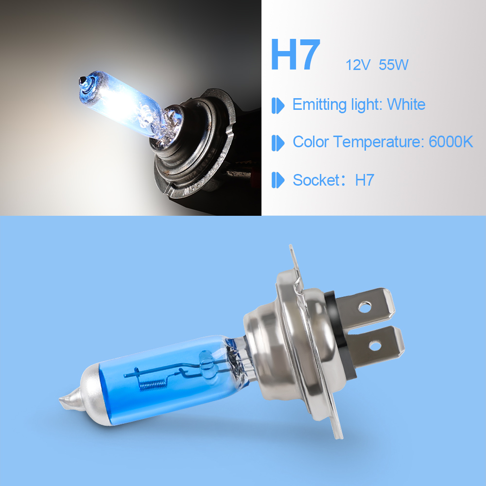 H1 H4 H7 H8 H11 9005 HB3 55W faro bombilla halógena luces antiniebla luz de coche 12V súper blanco 6000K estilo con caja de embalaje