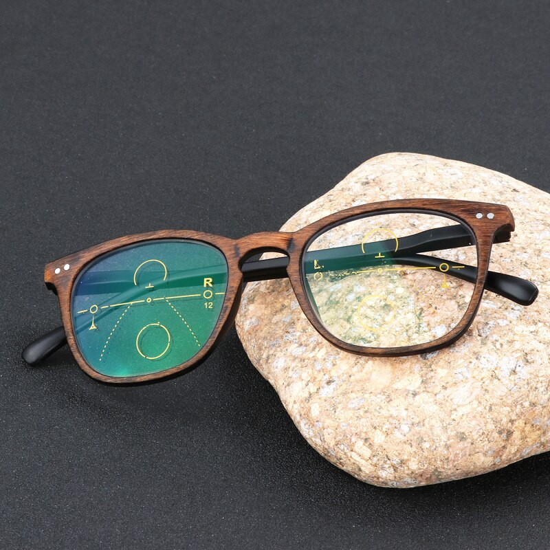 WEARKAPER, gafas de lectura graduales multifocales Vintage para hombre y mujer, lentes de madera para presbicia, gafas masculinas y femeninas