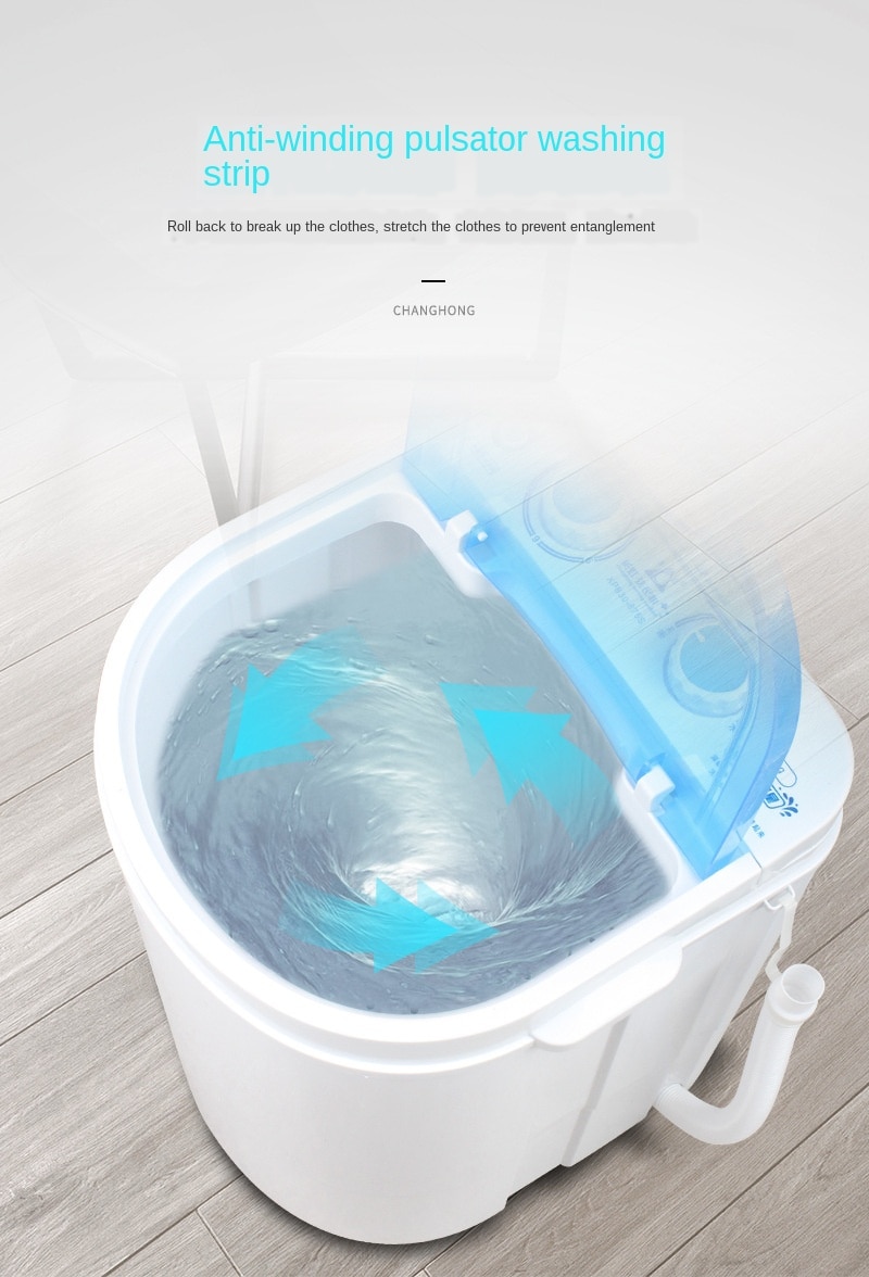 Changhong 3.0 ménage simple baril semi-automatique bébé petit Mini Machine à laver avec panier de vidange
