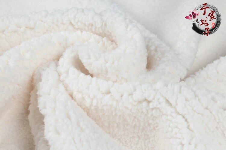 150 x 50cm Chemical fiber Coral fleece fabric cloth DIY sweater inner lining clothing on: Ivory