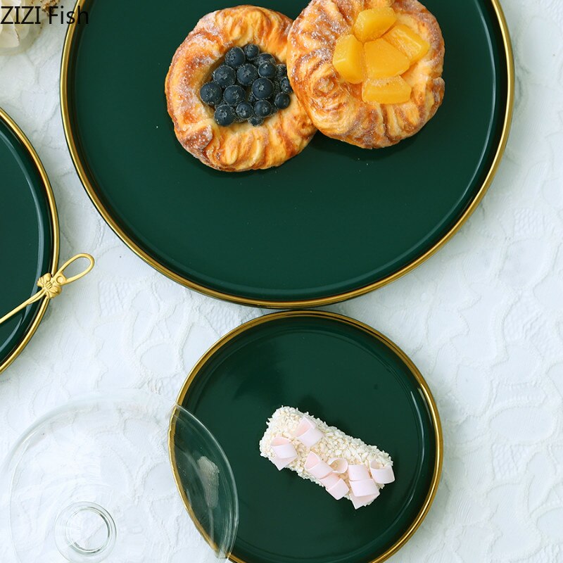 Glas genomskinligt lock fruktfat keramik afternoon tea kakfat glasskydd west point bricka tårtfat frukt dessert tallrik
