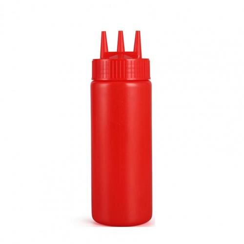 Bouteille de compression de chocolat avec capuchon en plastique gâteau décoration outil pain cuisson Dessert Condiment distributeur bouteille pour Dessert maison: Red 1
