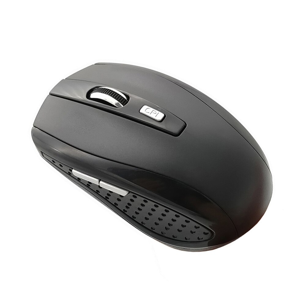 Raton Inalambrico Óptico para PC Ordenador de 2,4 GHz 1600 DPI Receptor USB Portátil: Negro Mate