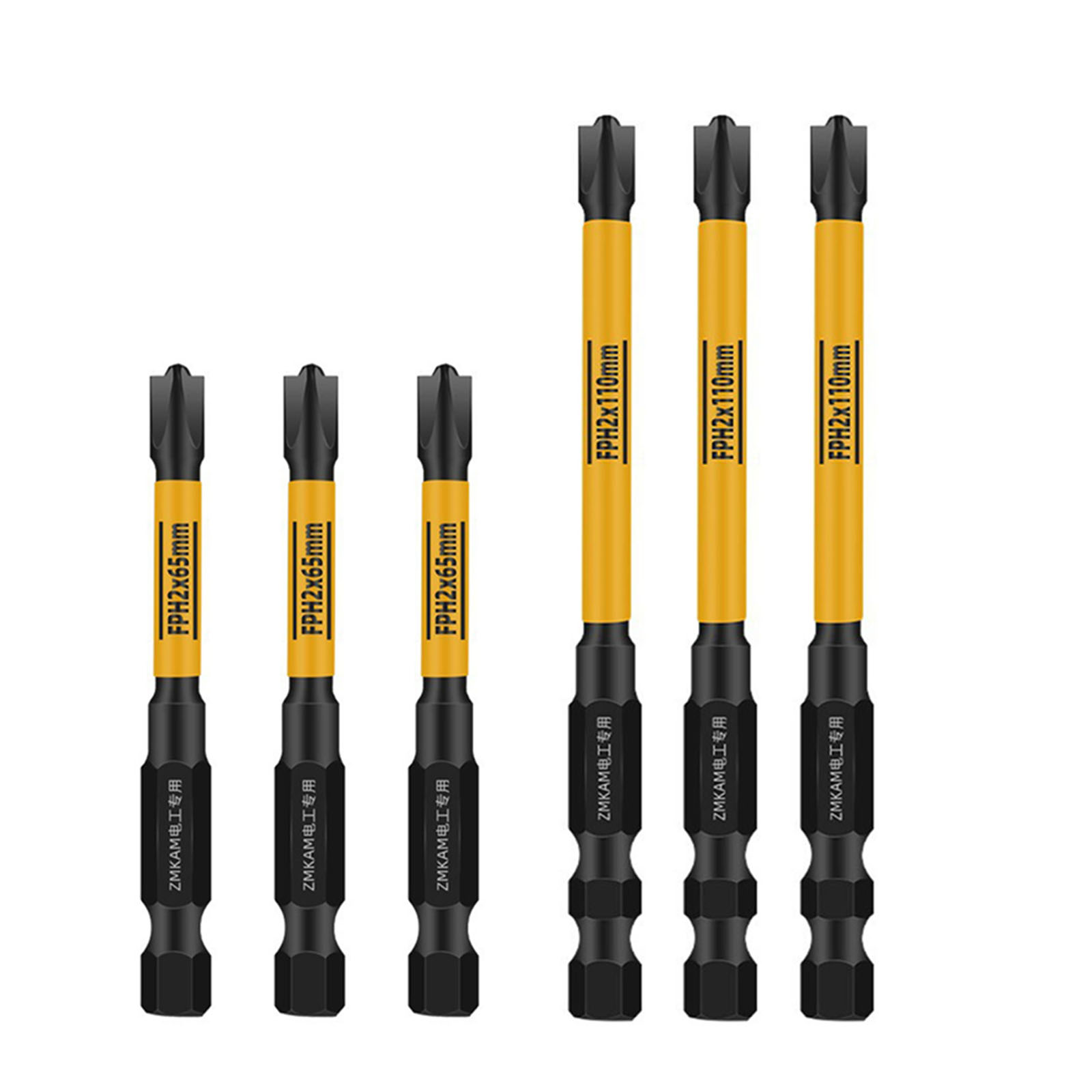 Magnetic Screwdriver Bit Nutdrivers FPH2 FPH2 65 110/150mm Electrician Special HRC60 Hardness Cross Impact Screwdriver Bits Tool