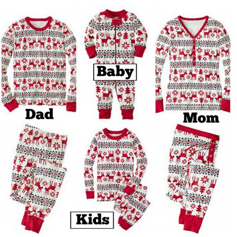 Julepyjamas sæt familie spil baby dreng tøj mor og far matchende tøj familie kostumer jule pyjamas
