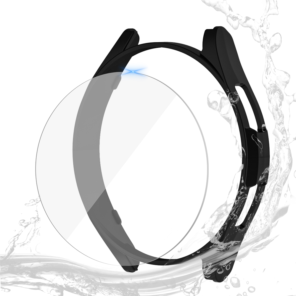 Vidrio + funda para Samsung Galaxy Watch 6 40mm 44mm, cubierta mate para PC, carcasa protectora para Galaxy Watch 6 Classic 43mm 47mm: XXL / Blanco