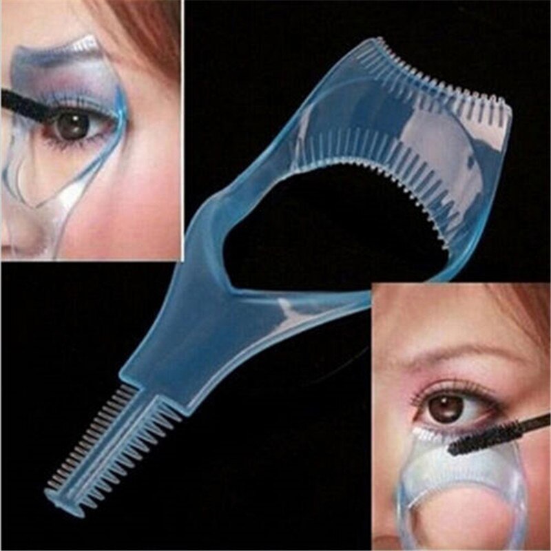 3 in1 Eye Make Mascara Shield Wimper Kam en Eyeliner Guide Tool Beauty Essentiële