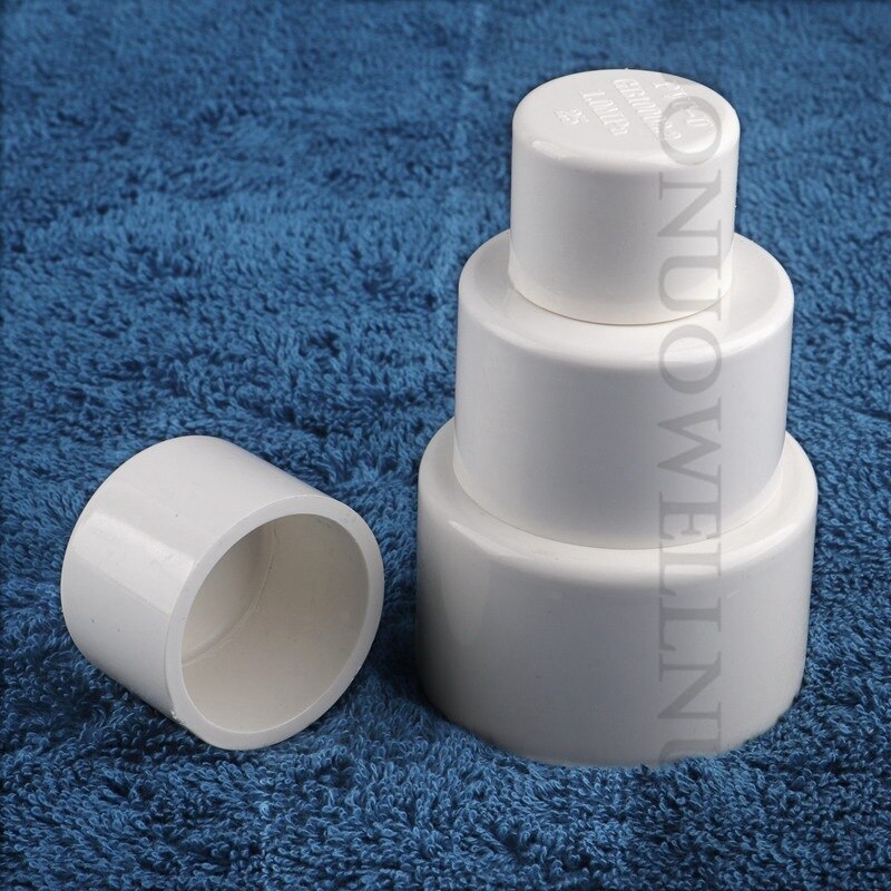 2Pcs Size 20~200mm PVC Water Supply Pipe End Plug Aquarium Fish Tank Water Supply Pipe End Cap Garden Watering Pipe Connector