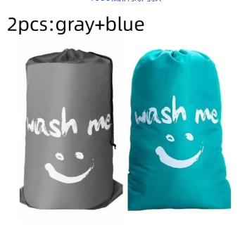Nylon vasketøjspose rejseposer opbevaringsorganisator pose vaskemaskine vaskbar snavset tøj snørepose stor kapacitet: Lilla