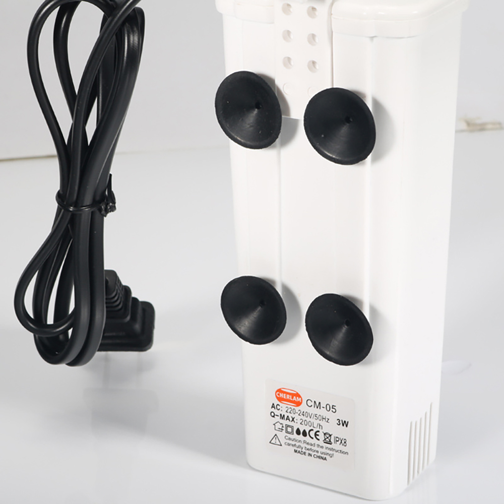 Low Water Turtle Tank Filter Shallow Water Small Fish Tank Waterfall Mini Small Mute Built-in Water Purifier 3W