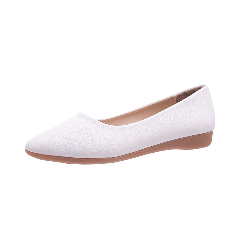 Dame loafers sko komfortabelt læder slip-on bløde pu sko ballet afslappet flade sko 553