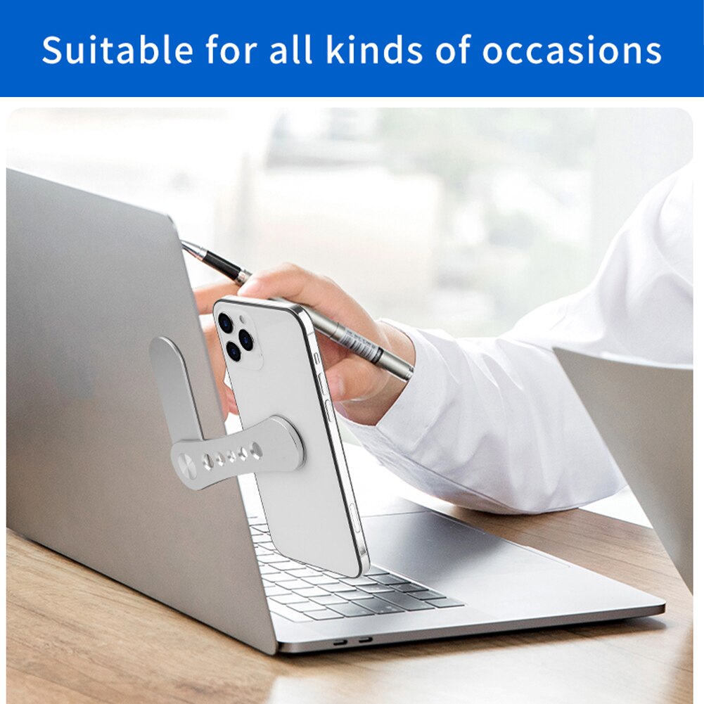 Mobile Phone Holder Portable Adjustable Angle Magnetic Cellphone Mount Dual Screen For Laptop Computer Fixed Clip Foldable
