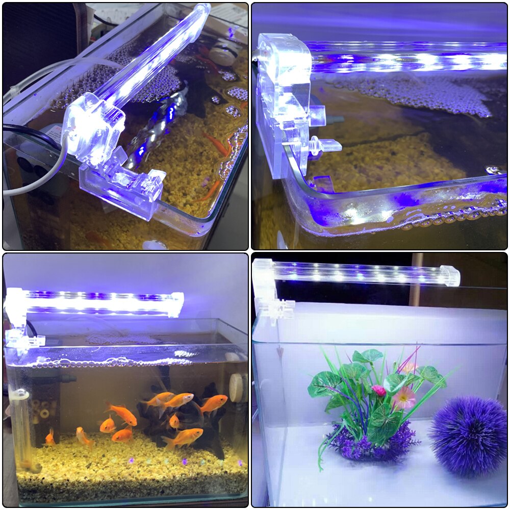 Ultra Dunne Led Aquarium Lamp Fish Tank Plant Groei Verlichting Fish Tank Waterdicht Clip Lamp Gras Tank Water Plant Lamp seeyea