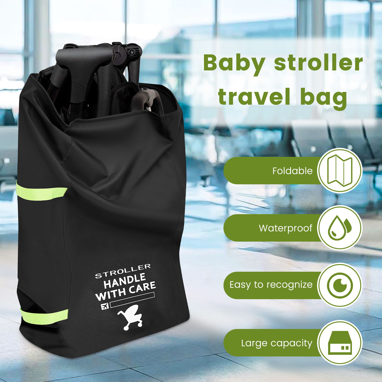 Kinderwagen Opbergtas voor Baby Vliegtuig Road Trips Kinderwagen Cover Reisschipper Stofzak Waterdichte Karren Accessoires