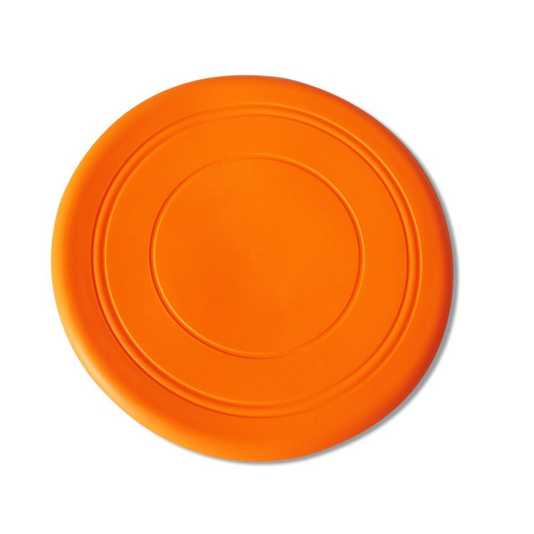 Divertido platillo volador de silicona perro gato juguete perro discos voladores resistente masticar cachorro entrenamiento interactivo para mascotas: Naranja