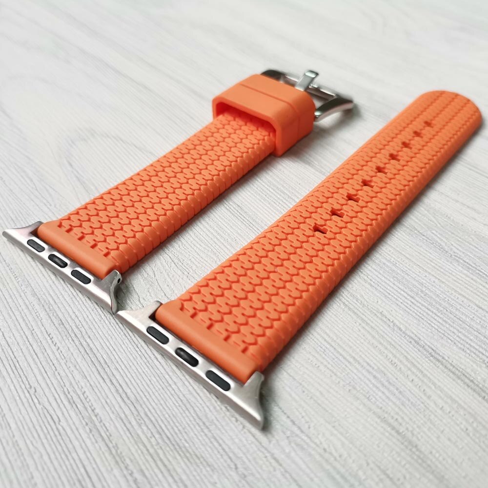 3d silikoneremme til apple watch rem 42mm 38mm 44mm 40mm rem gummi iwatch bånd til iwatch armbånd serie 6/5/4/3/2/1: Orange s / 38 40 mm