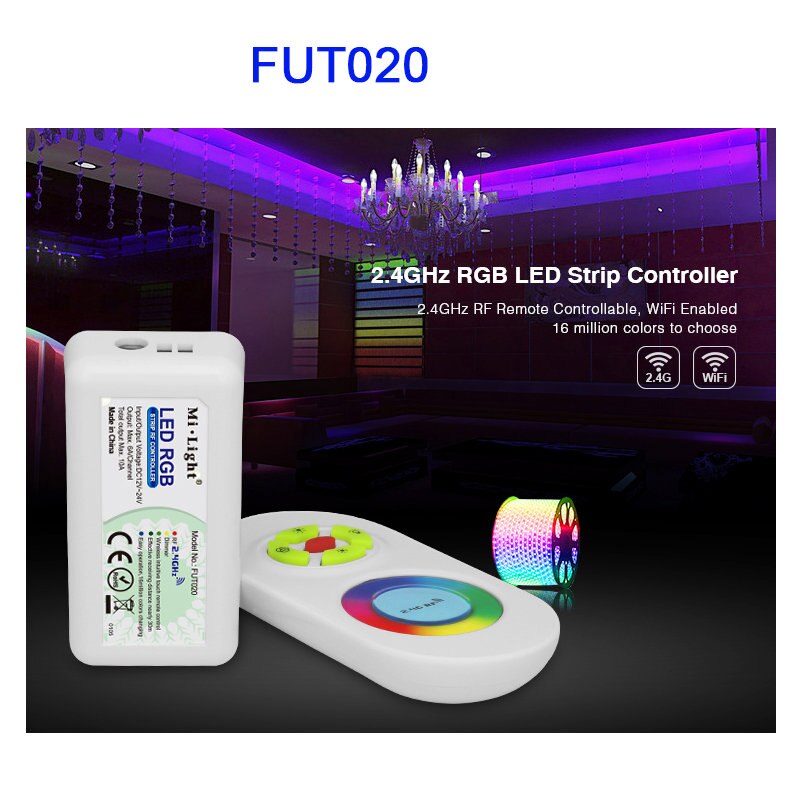 Miboxer 2.4g led strip dimmer touch dual hvid/rgb/rgbw led strip controller fut 020/ fut 021/ fut 022/ fut 025/ fut 027/ fut 028: Fut 020