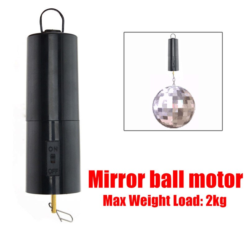14 x 4 x 4cm bærende 2kg sort spejlkuglemotor spin batteridrevne roterende drejemotorer til disco fest bryllup