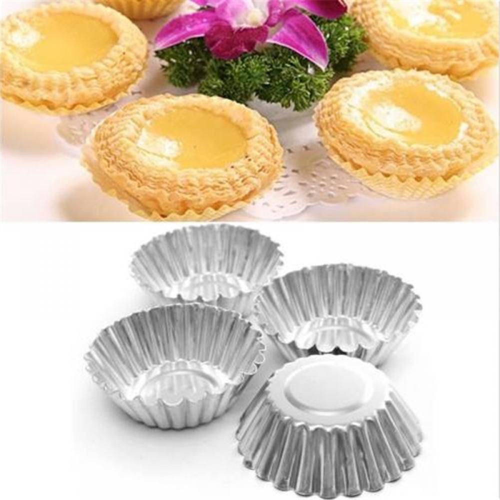 10 stuks eiertaart aluminium cupcake cake koekjesvorm puddingvorm bakvorm verdikte eiertaartvorm m-b05
