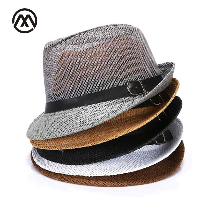 Trendy hoed heren jazz hoed zomer casual ademend heren en dames zachte hoeden zonneklep zonnepet cowboyhoeden netpet