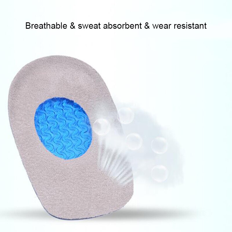 1 Pair Heel Pad Pain Relief Support Cushion Silicone Gel Breathable For Outdoor Sport HB88