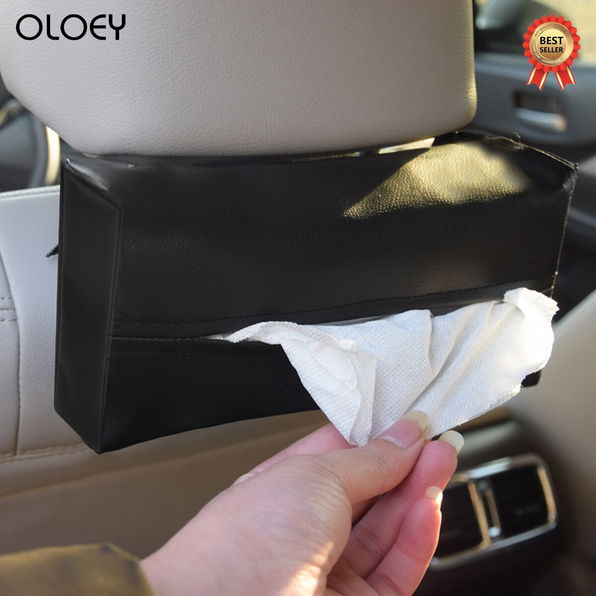 Oloey Pu Lederen Auto Tissue Box Zonneklep Papier  – Grandado