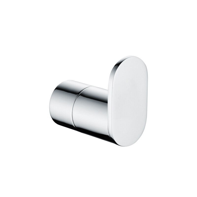 Modern Bathroom Accessories Chrome Finish Toilet Paper Rack Towel Bar Shelf Glass Holder Wall Mount Hook Bathroom Hardware Set: Robe Hook