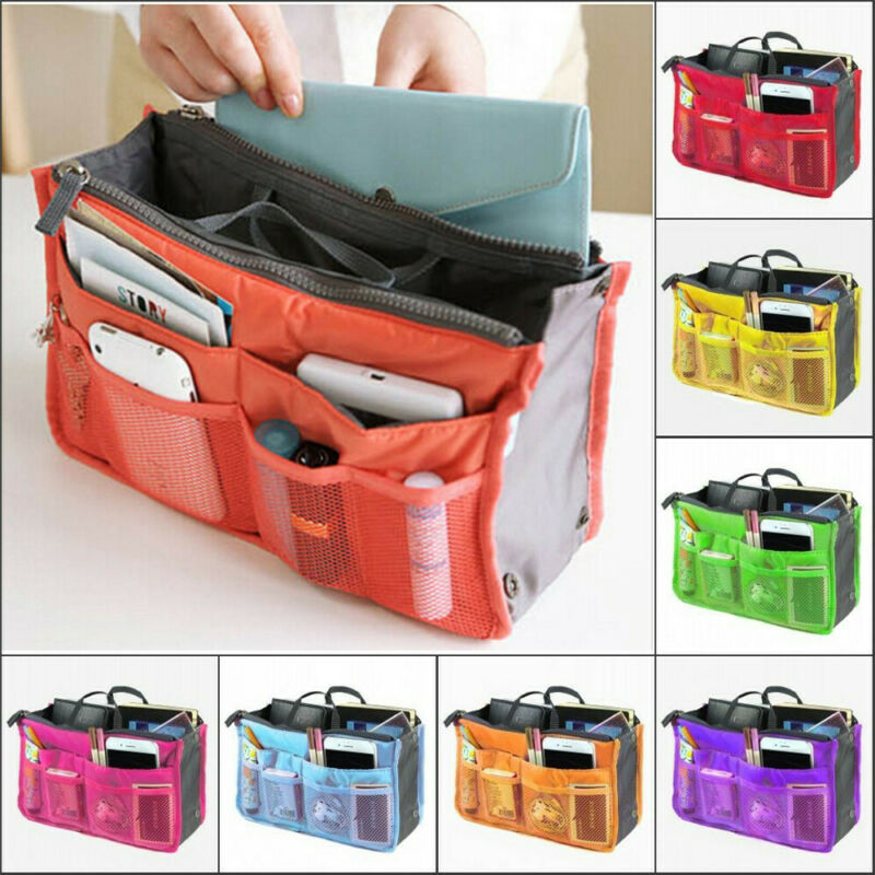 Handtas Organizer Insert Liner Rits Reistas Cosmetische Zakken Organisator Grote Portemonnee Dames Cosmetische