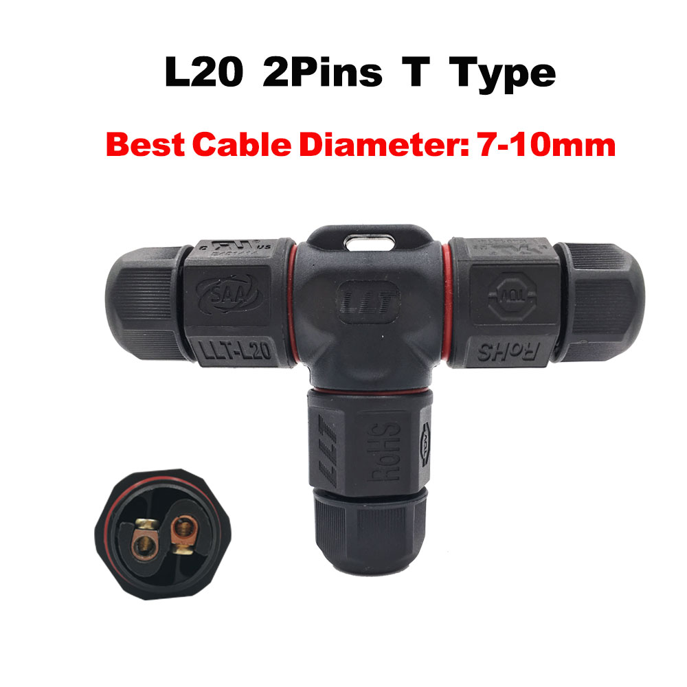 IP67 Waterproof Connector 2 Pin 3 Pin Electrical Terminal Wire Adapter Connector Screw and Soldering Pin connector for LED Light
