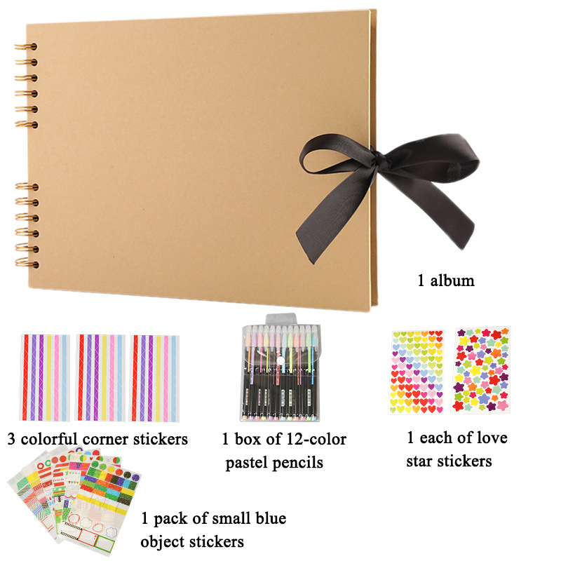 1pc Handmade Collectible Memorial Album DIY Scrapbooking Graffiti Black Card Inserts for Furniture Decoration,Memorials: Light Grey