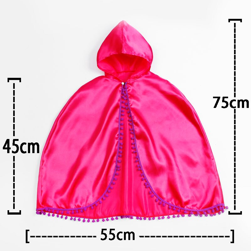 Disfraces fáciles disfraz de princesa capa de satén capa rojo rosa Navidad Pascua vacaciones Cosplay Girls Dress Up: CL01-Fuschia