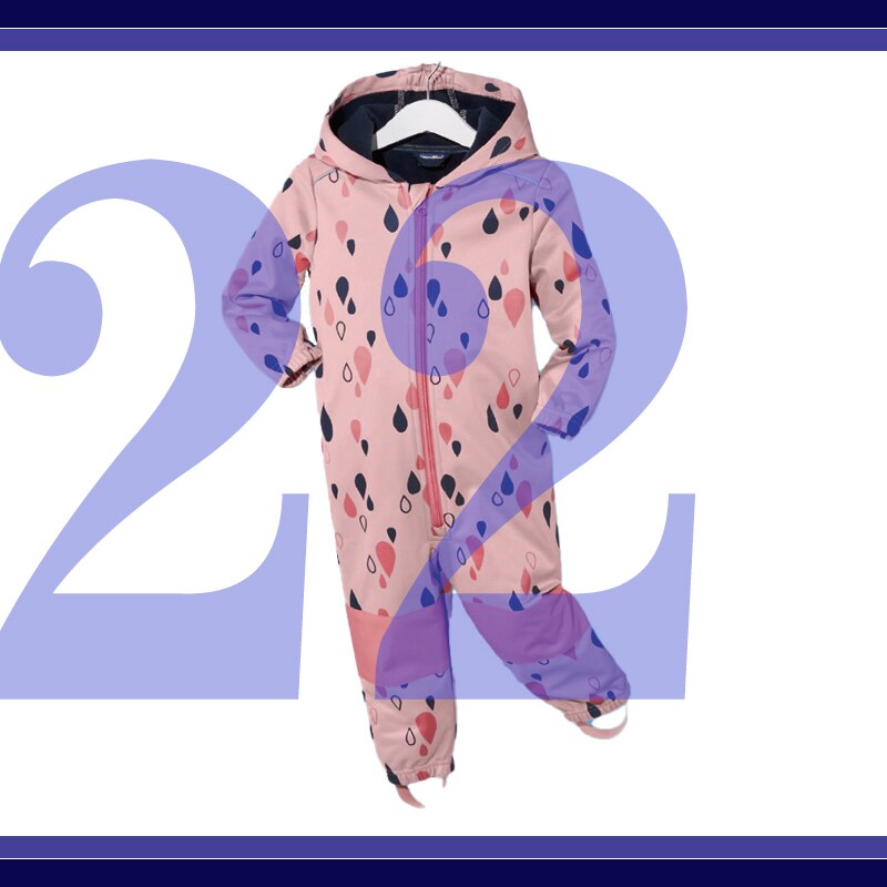 Tuta da sci per bambini tuta impermeabile soft shell per ragazzi e ragazze pagliaccetto monopezzo per mantenere caldo, impermeabile, antivento, sottile: Girl pink / 98-104Height 100CM