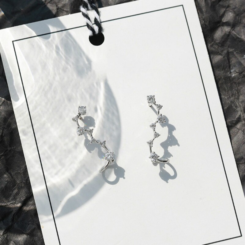 Pendientes de tuerca con forma de estrella para mujer, aretes de Zirconia blanca brillante, exquisita perla geométrica cuadrada de estrella, joyería de