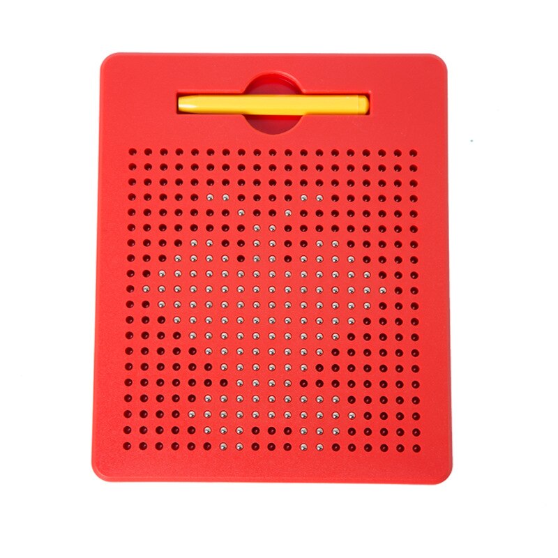 Magnetic Tablet Montessori Toys Balls Magnet Pad Kids Drawing Toys Russian English Sketch Pen Learning Portable Painting Board: Red 380