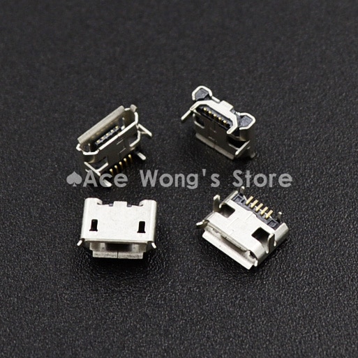 10 stks Micro USB Connector Jack Vrouwelijke Type 5Pin SMT Staart Opladen socket PCB Board