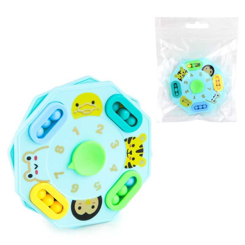 3 In 1 Magic Bean Cube gioco rotante giradischi Fidget Spinner Toy punta delle dita a doppia faccia ruota sfiato educativo antistress