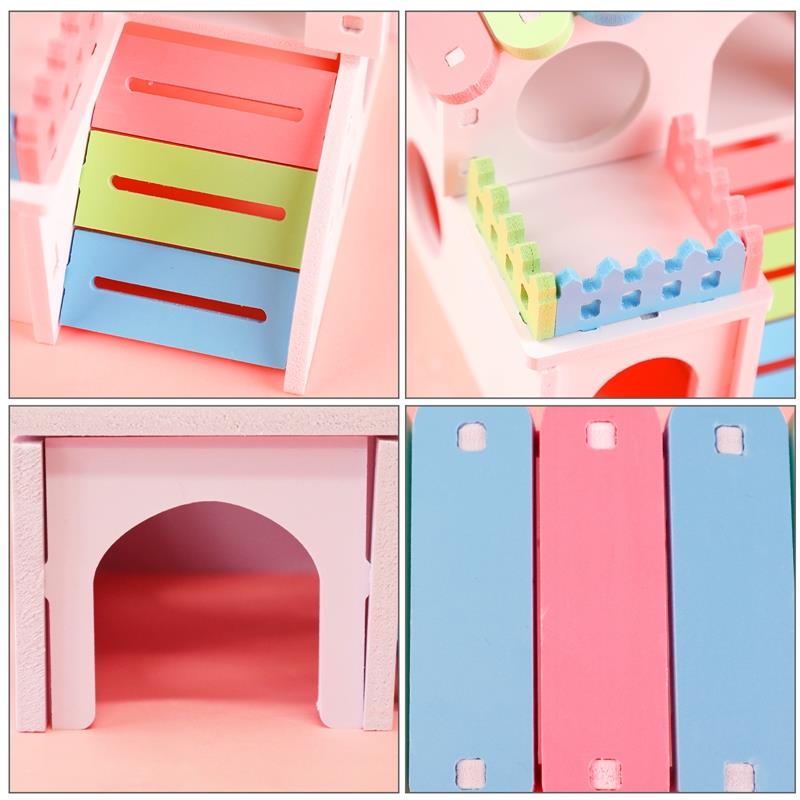 Houten Hamster Hideout Huis Eekhoorn Egel Villa Kleine Huisdier Habitat Hamster Accessoires Chinchilla Cavia Dierbenodigdheden