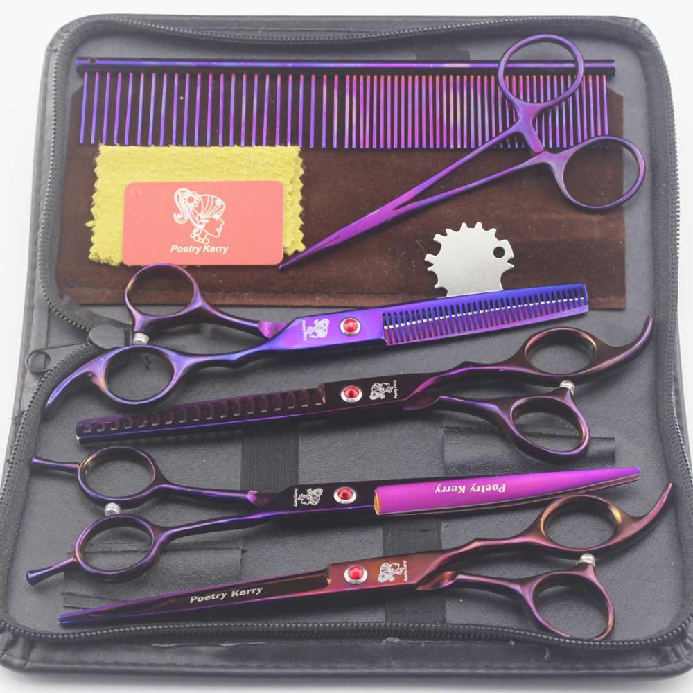 aseo Tesoura para mascotas perro tijeras de acero inoxidable tijeras de aseo para mascotas perro Groomings tijeras de herramientas para el cabello