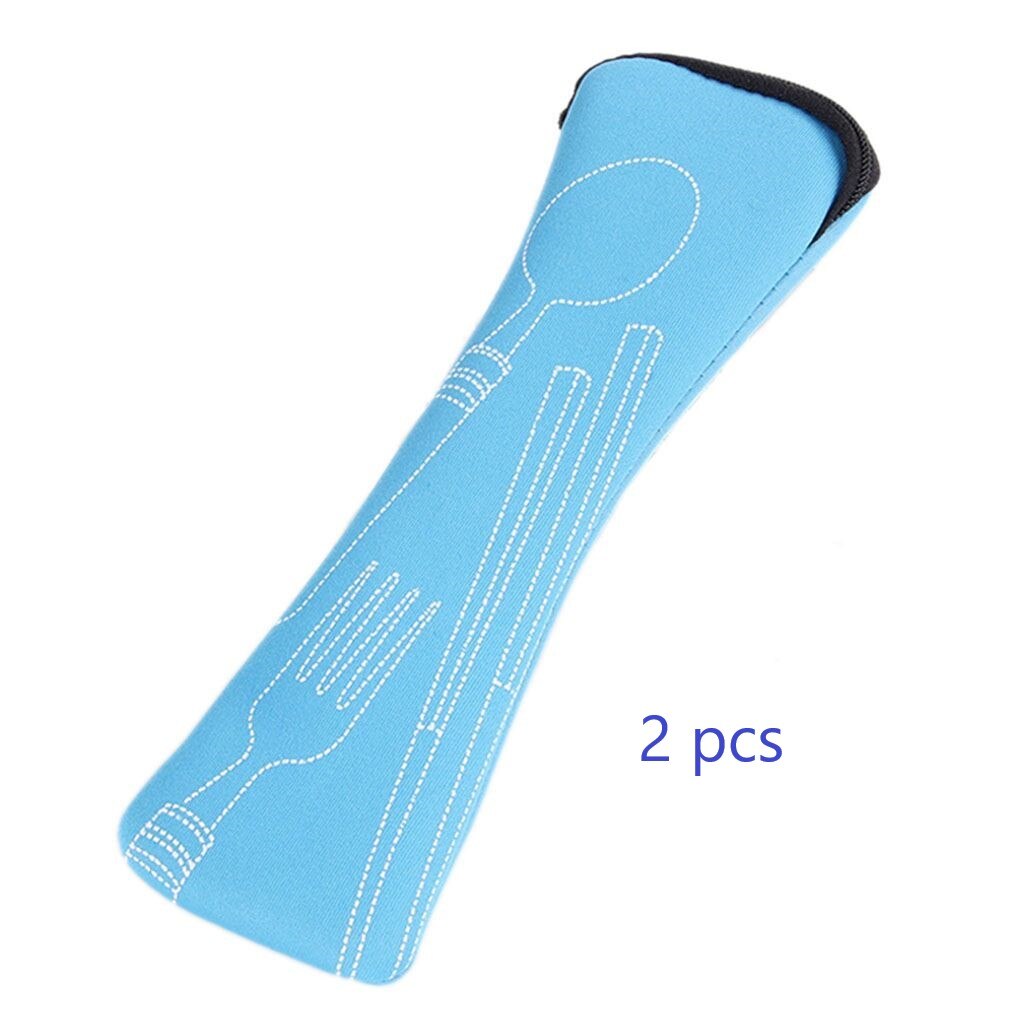Accesorios de viaje 1 Uds. Popular 3x tenedor cuchara cubierta bolsa cubiertos Portátil Bolsa de pícnic de Camping utensilios para pícnic: NO.2 2 pcs