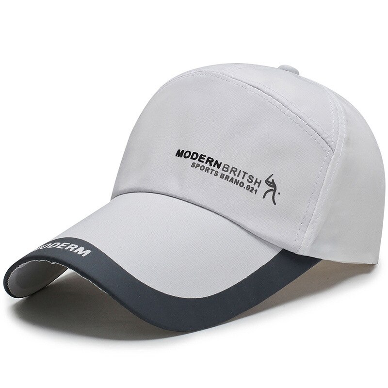 Men Women Golf Sunshade Breathable Baseball Mesh Hat Sport Quick-drying Sunscreen Cap Hip-Hop Adjustable Canvas Fishing Hat P14: B White