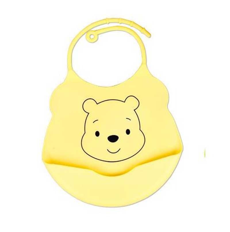 1pcs Cartoon Baby Bibs Waterproof Silicone Feeding aliva Towel Newborn Cartoon Waterproof Aprons Baby Bibs: yellow